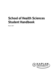 School of Health Sciences Student Handbook