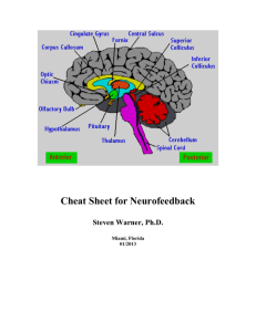 StressTherapy Solutions Cheat Sheet for Neurofeedback