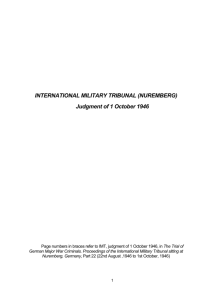 INTERNATIONAL MILITARY TRIBUNAL (NUREMBERG) Judgment