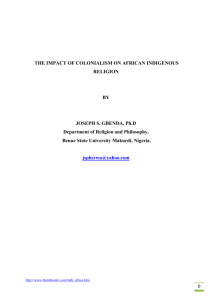 The Impact of Colonialism on African Indigenous Religion