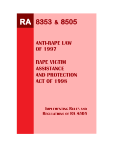 republic act no. 8353 - Philippine Commission on Women Digital