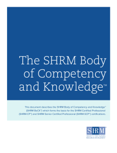The SHRM Body of Competency and Knowledge - SHRM