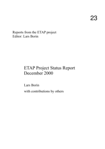 ETAP Project Status Report December 2000