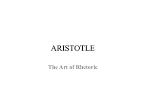 Aristotle The Art of Rhetoric [Compatibility Mode]