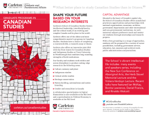 CANADIAN STUDIES - Graduate Admissions