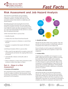 Risk Assessment and Job Hazard Analysis