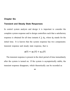 Chapter Six Transient and Steady State Responses