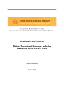 Memidanakan Seksualitas - Violence is not our Culture