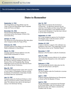 Dates to Remember - Constitution Facts