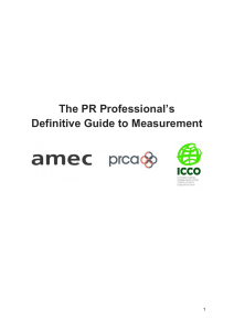 The PR Professional's Definitive Guide to Measurement