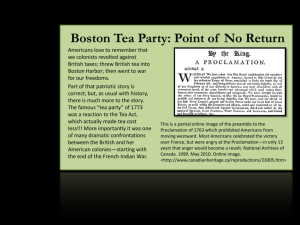 Boston Tea Party: Point of No Return