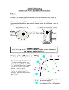 Intermediate 2 Biology Chapter 2 – Diffusion and Osmosis Revision