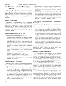 K.2 Answers to Common Bankruptcy Questions