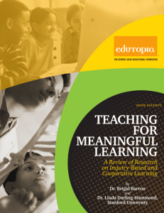 teachING for MeaNINGful learNING