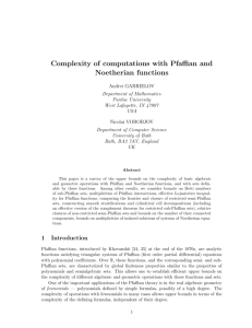 Complexity of computations with Pfaffian and