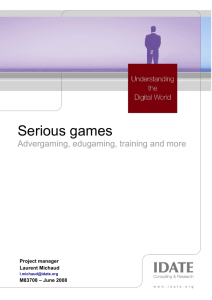 Serious games - Advergaming, edugaming, training and more