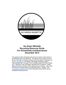 Go Green Wilmette Recycling Resource Guide For Households and