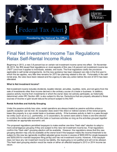 Final Net Investment Income Tax Regulations Relax