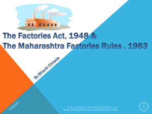 The Factories Act 1948 & The Maharashtra