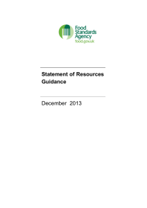 Statement of resources guidance