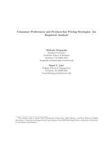 Consumer Preferences and Product-line Pricing Strategies