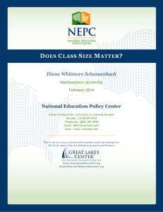 Does Class Size Matter? - The Great Lakes Center for Education