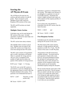 Scoring the AP Physics B Exam