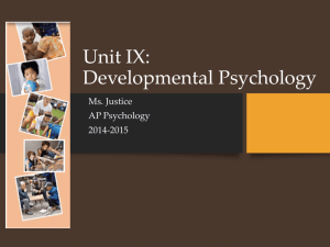 Unit IX: Developmental Psychology
