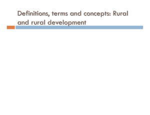 Definitions, terms and concepts: Rural and rural development