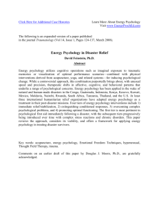 Energy Psychology in Disaster Relief