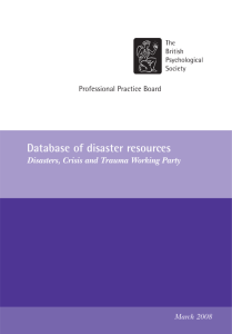 Database of disaster resources - British Psychological Society