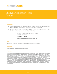 StudySync Lesson Plan Araby