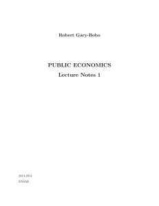 PUBLIC ECONOMICS Lecture Notes 1