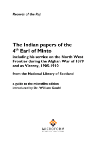 The Indian papers of the 4th Earl of Minto [...] : a guide to the