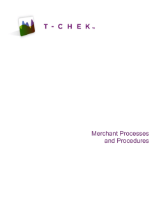 Merchant Processes And Procedures - T-Chek