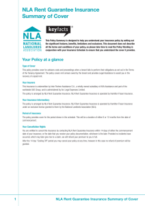 NLA Rent Guarantee Insurance Summary of Cover