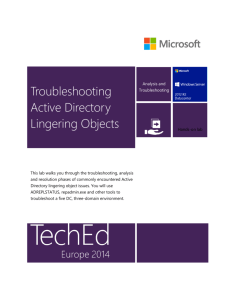 Troubleshooting Active Directory Lingering Objects
