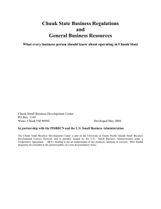 Chuuk State Business Regulations and General Business Resources