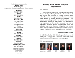 Rolling Hills Heifer Program Application
