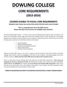 Courses Eligible to Fulfill Core Requirements