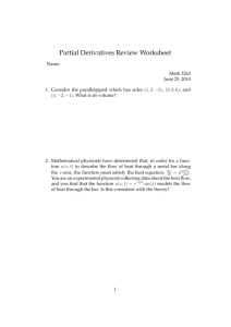 Partial Derivatives Review Worksheet