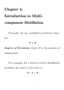 Chapter 5: Introduction to Multi- component Distillation