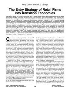 (2007), “The Entry Strategy of Retail Firms into Transition Economies