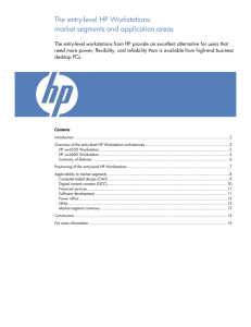 The entry-level HP Workstations: market segments and application