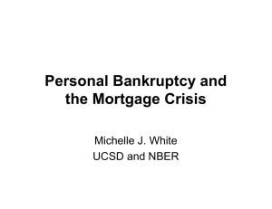 Personal Bankruptcy and the Mortgage Crisis