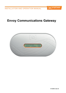 Envoy Communications Gateway Installation