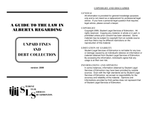 unpaid fines and debt collection - Student Legal Services of Edmonton