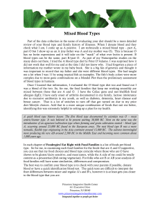 Mixed Blood Types - Princeton Integrative Health Care