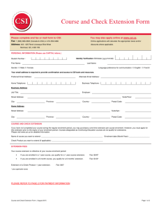 Course and Check Extension Form