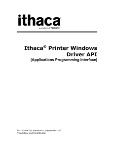 Ithaca® Printer Windows Driver API